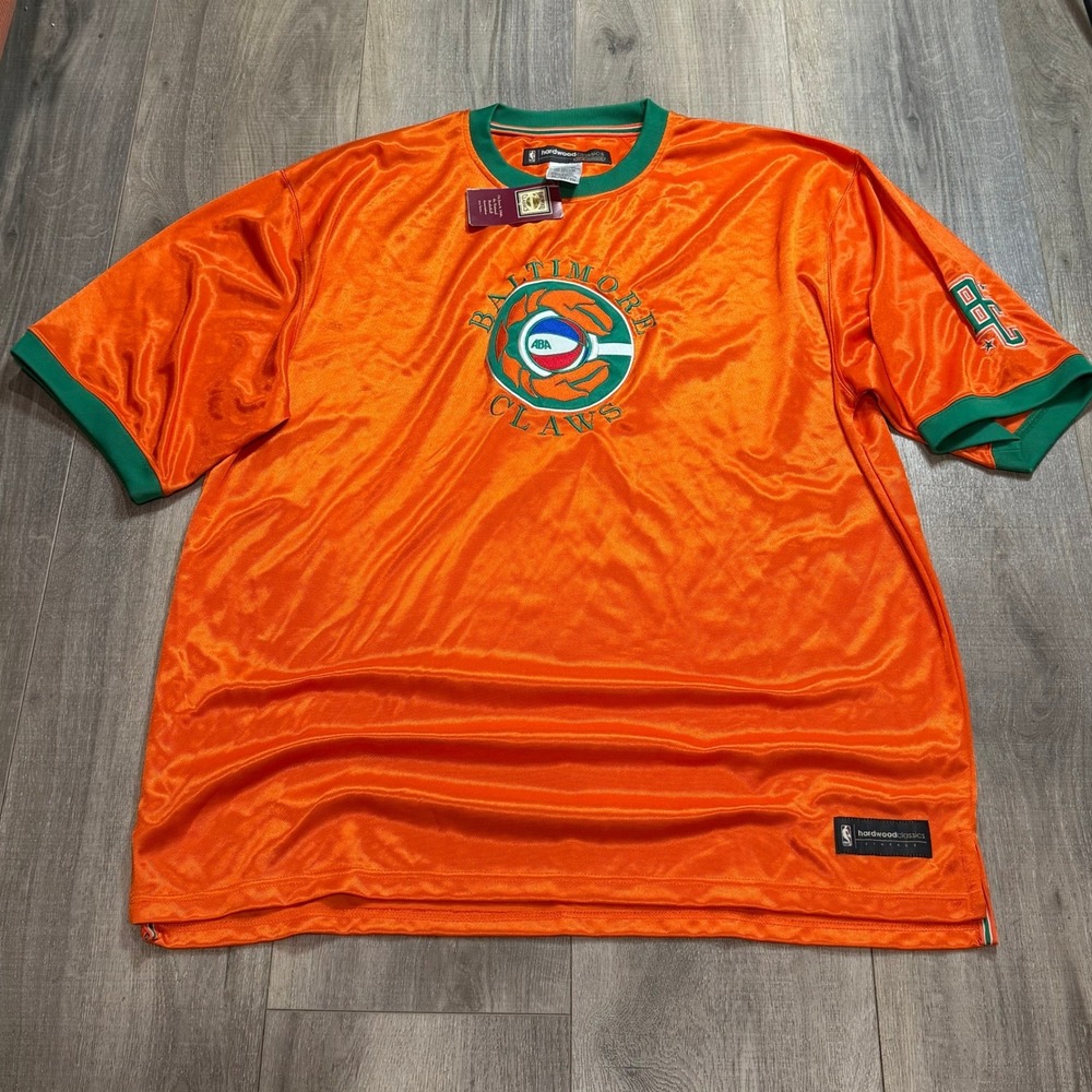 Rare VTG Reebok Hardwood Classics Baltimore Claws ABA Jersey Orange Mens XL NWT